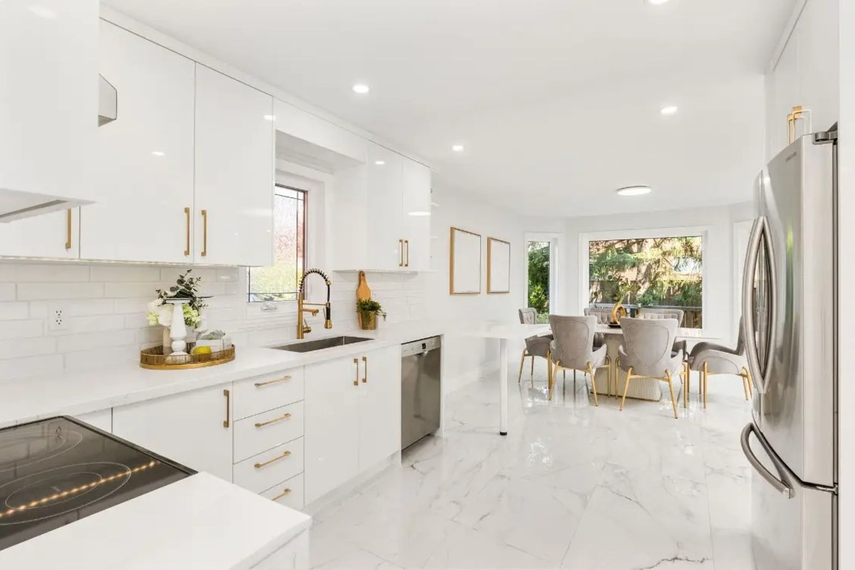 Renovated kitchen in a Richmond Hill house, the kind of finished room where the building permit status still shows open until the final inspection passes