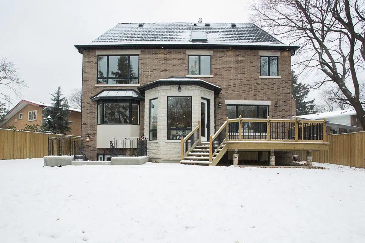 Rear exterior of a new North York house, the kind of project where zoning, heritage or ravine approvals can extend how long a building permit takes